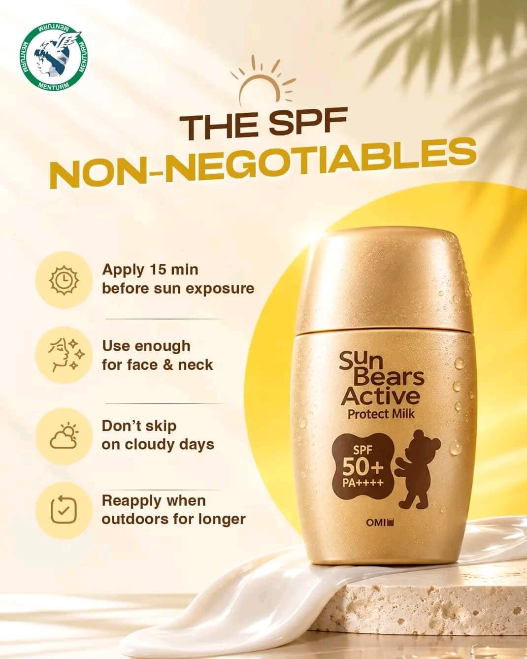OMI Brotherhood Sun Bears Active Protect Milk Sunscreen SPF 50+ PA++++ 30g