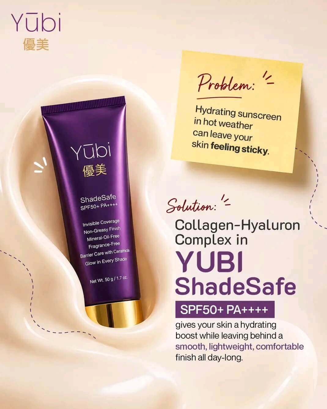 Yubi Shadesafe sunscreen Spf50+ PA++++ 50g