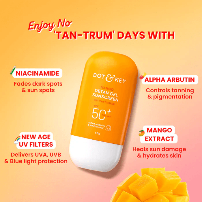 Dot & Key Mango Detan Oil-Free Sunscreen SPF 50+ PA+++ 80g