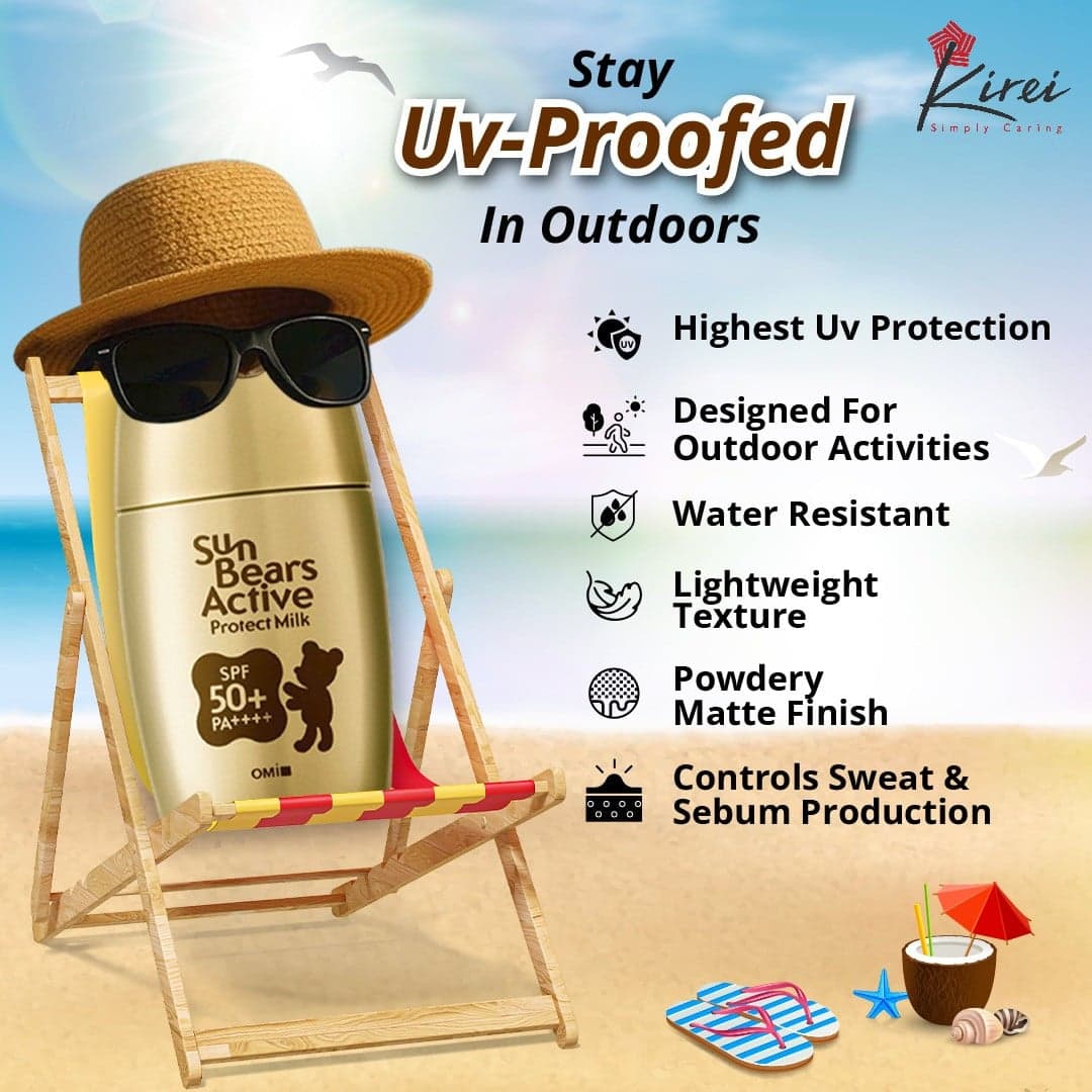 OMI Brotherhood Sun Bears Active Protect Milk Sunscreen SPF 50+ PA++++ 30g