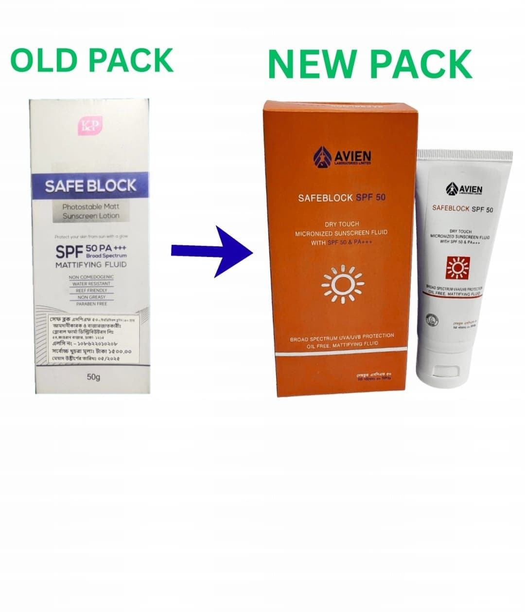 Safe Block Photostable Matt Sunscreen Lotion SPF50 PA+++50ml