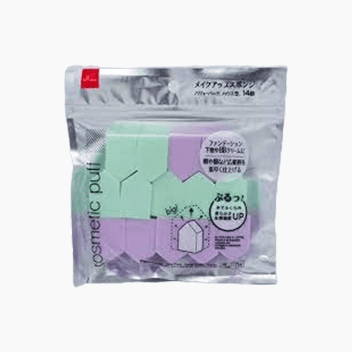 Daiso MakeUp Sponge Square Shape 14 pieces - House Shape