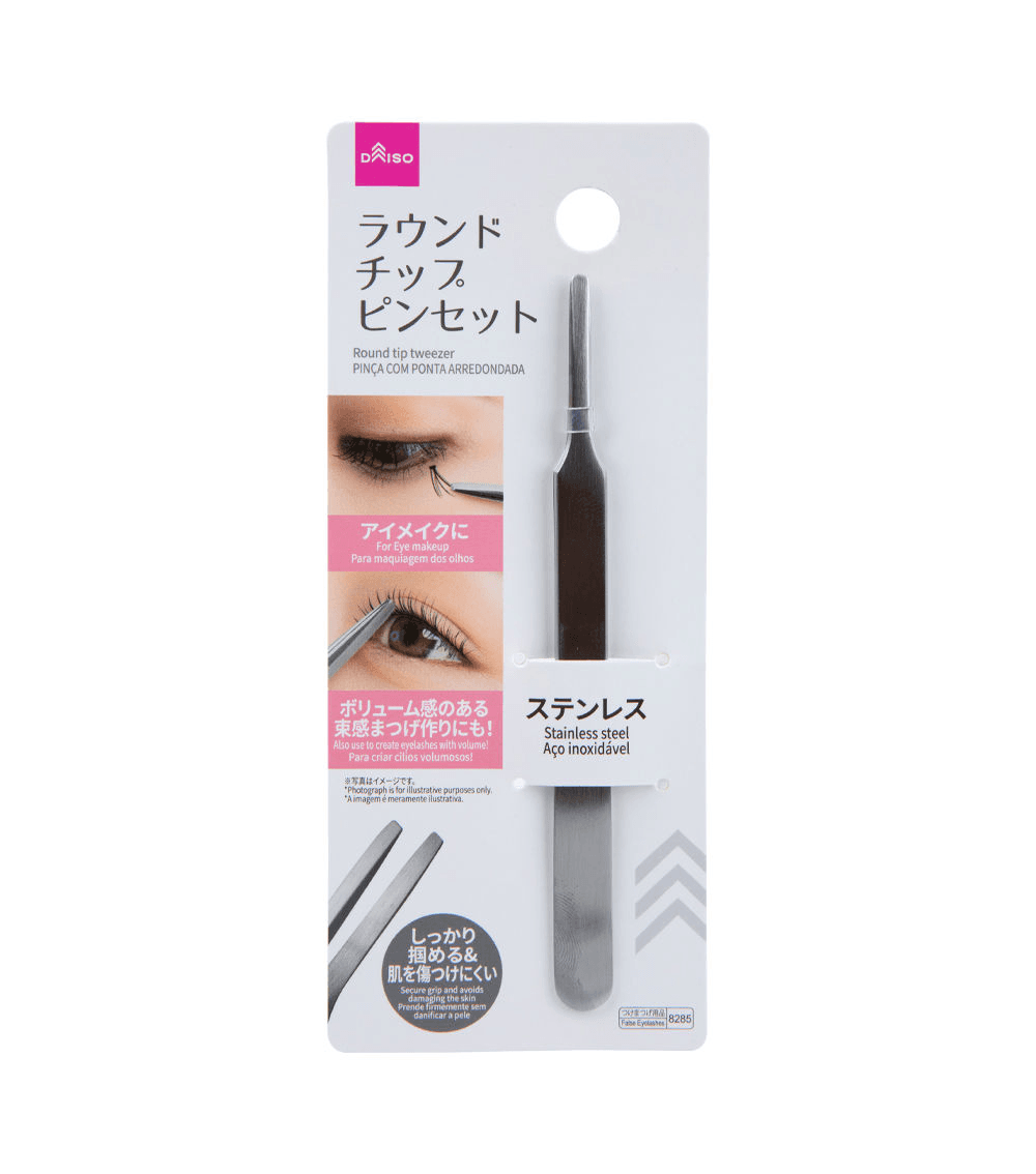 Daiso Round Tip Tweezer – Silver
